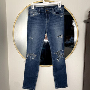 Joe's Jeans The Skinny KEAGAN Womens 26 Blue Distressed Medium Wash Denim